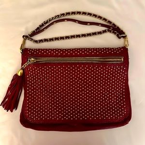 rebecca minkoff crossbody messenger bag in cranberry